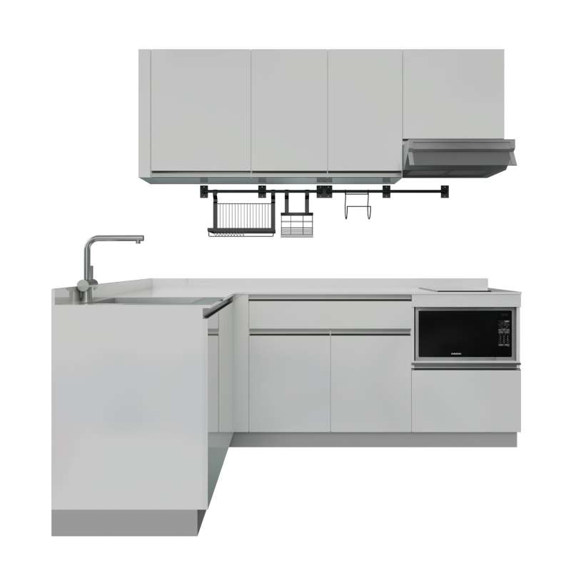 ชุดครัวสำเร็จรูป รุ่น BLANCE ยาว 2.2 เมตร รูปตัว Lติดตั้งซิงค์ด้านซ้าย-1