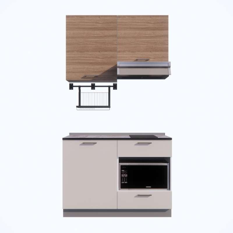 STARMARK ชุดครัวสำเร็จรูป รุ่น CONTE ยาว 1.21 เมตร ท็อปเรียบด้านซ้าย ไม่เจาะซิงค์-1