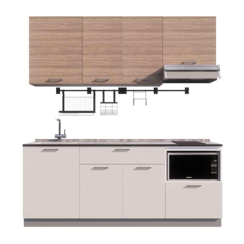 Starmark ชุดครัวสำเร็จรูป รุ่น CONTE ยาว 2.11 เมตร ท็อปเรียบด้านซ้ายไม่เจาะซิงค์-1