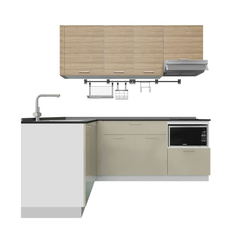 ชุดครัวสำเร็จรูป รุ่น CONTE ยาว 2.2 เมตร วางรูปตัว L ติดตั้งซิงค์ด้านซ้าย-1
