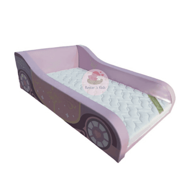 Restars kids เตียงวางพื้นรูปรถสีชมพู 3.5-1