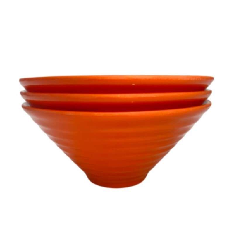 ชามเมลามีนลายคลื่น 9 นิ้ว สีส้ม แพ็ค 3 ใบ-1