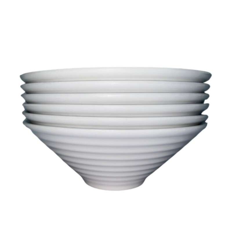 ชามเมลามีนลายคลื่น 9 นิ้ว สีขาว แพ็ค 6 ใบ-1