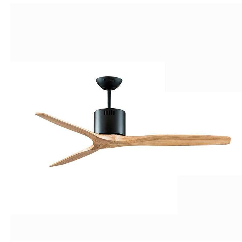 พัดลมเพดานใบพัดไม้แท้ รุ่น KEN SOLID WOOD 52นิ้ว DR สีดำ/เมเปิ้ล พร้อมรีโมท-1