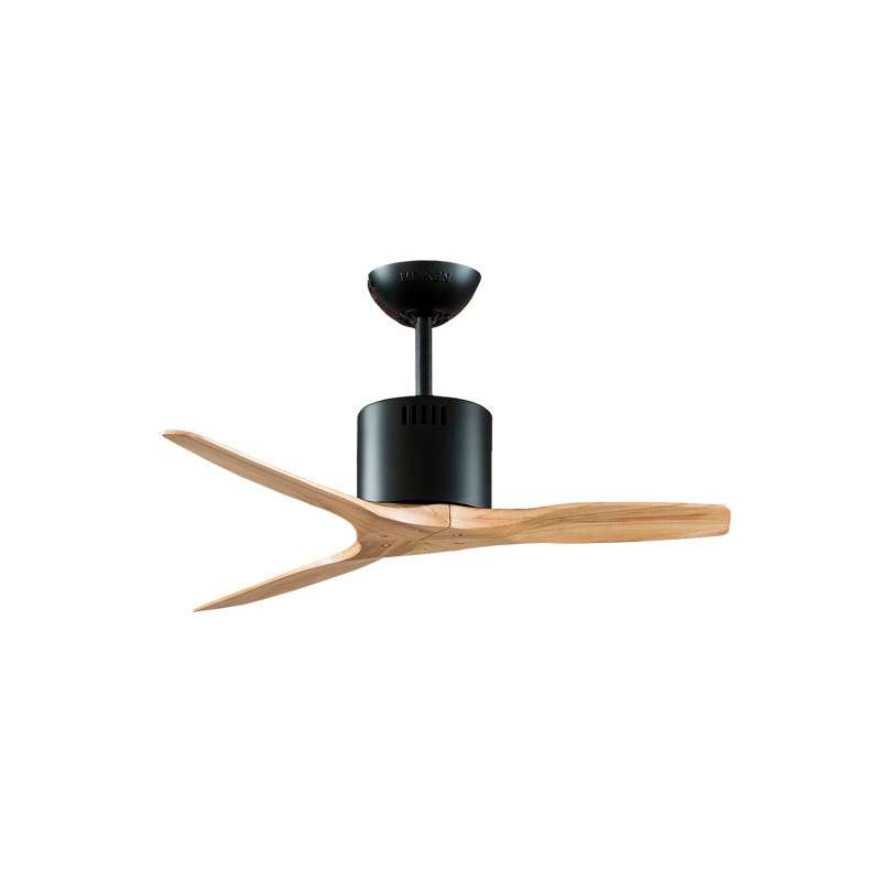 พัดลมเพดานใบพัดไม้แท้ รุ่น KEN SOLID WOOD 40นิ้ว DR สีดำ/เมเปิ้ล พร้อมรีโมท-1