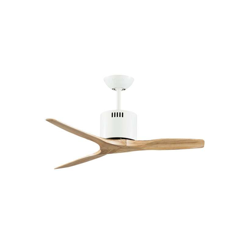 พัดลมเพดานใบพัดไม้แท้ รุ่น KEN SOLID WOOD 40นิ้ว DR สีขาว/เมเปิ้ล พร้อมรีโมท-1