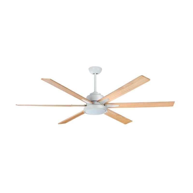 พัดลมเพดานใบพัดไม้แท้ มีไฟ LED 22W รุ่น PLANET 72นิ้ว สีขาว/เมเปิ้ล พร้อมรีโมท-1