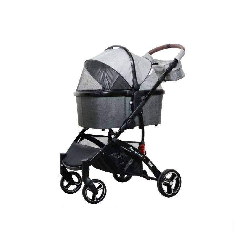 รถเข็นสำหรับสัตว์เลี้ยง Petology - Piccolocane รุ่น CARINO สีเทาสว่าง/เทามืด-1