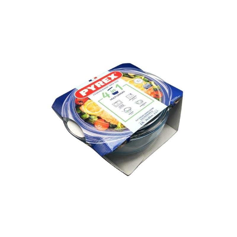 ชามแก้วพร้อมฝา Pyrex Casseroles รุ่น P-00-204A (สีขาวใส) ขนาด 1.6 L.-1