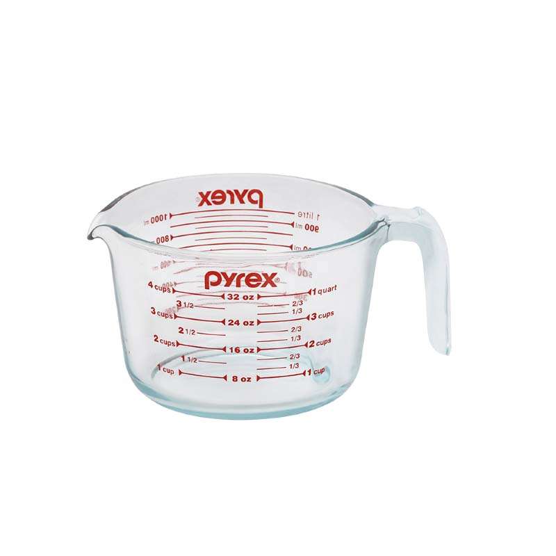 ถ้วยตวงแก้ว Pyrex Measuring Cup รุ่น P-00-532-N (สีแดง) ขนาด 1 L.-1