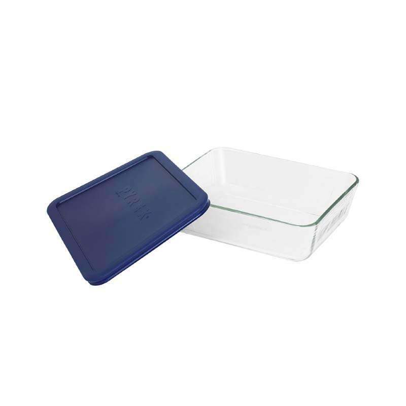 ชามแก้วพร้อมฝาทรงเหลี่ยม Pyrexรุ่น P-00-6017396 (สีน้ำเงิน) ขนาด 1.5 L. -1
