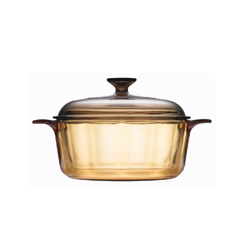 หม้อแก้วทนไฟพร้อมฝา Visions รุ่น V-01-VS 22/CL (สีชา) ขนาด 2.25 L. -1