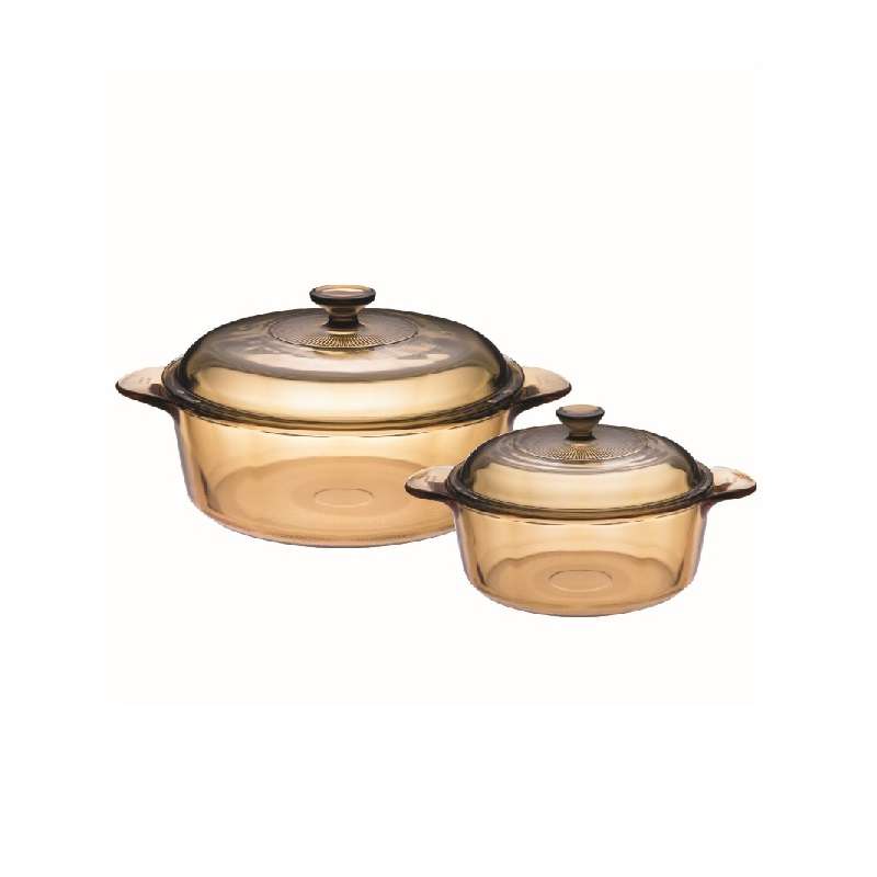 ชุดหม้อแก้วทนไฟ 4 ชิ้น รวมฝา Visions รุ่น V-01-VS-313/CL1 (สีชา)-1