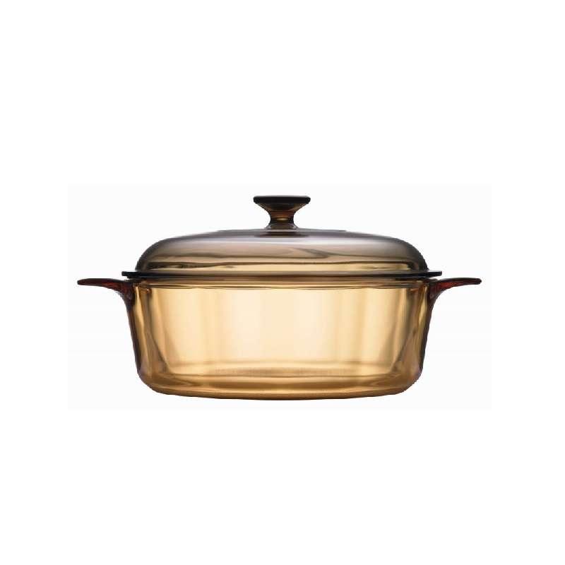 หม้อแก้วทนไฟพร้อมฝา Visions รุ่น V-01-VS 32/CL(สีชา) ขนาด 3.25 L.-1