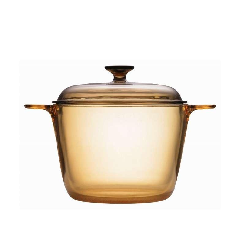 หม้อแก้วทนไฟพร้อมฝา Visions รุ่น V-01-VS-3.5/CL (สีชา) ขนาด 3.5 L-1