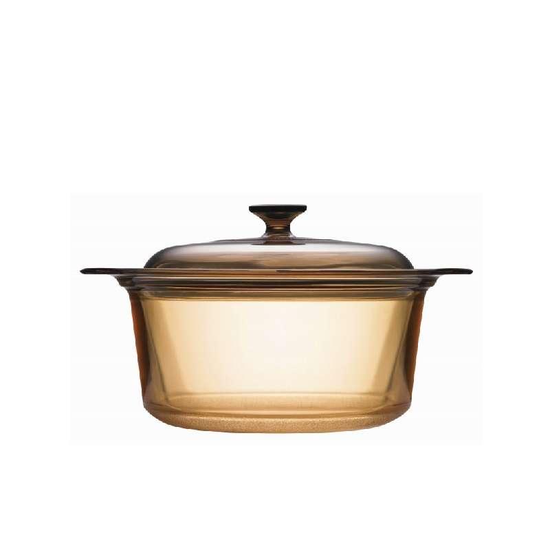หม้อแก้วทนไฟพร้อมฝา Visions รุ่น V-01-VSD 3.5/CL (สีชา) ขนาด 3.5 L. -1