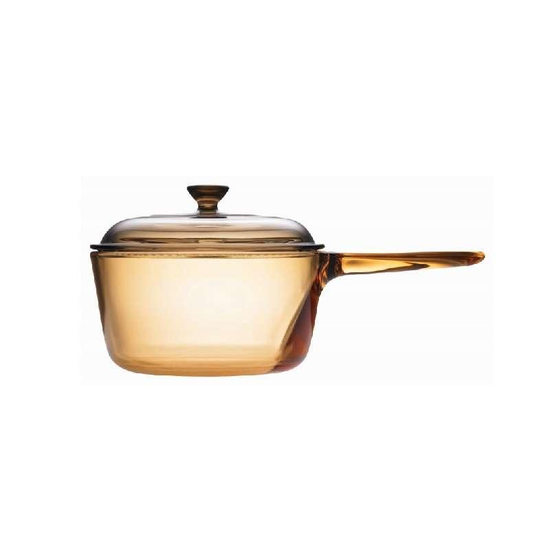 หม้อด้ามทนไฟพร้อมฝา Visions รุ่น V-01-VSP-1R/CLL (สีชา) ขนาด 1 L. -1