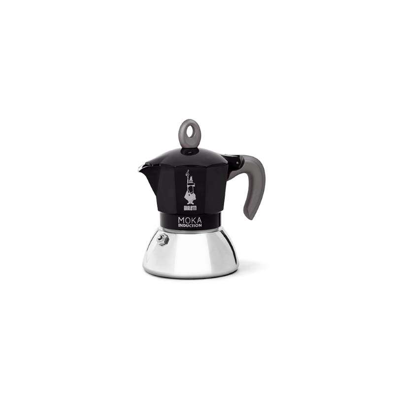 หม้อต้มกาแฟ Moka Pot รุ่น Moka Induction - Black/Silver [BL-0006932] ขนาด 2 ถ้วย-1