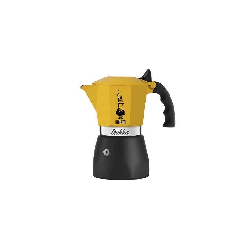 หม้อต้มกาแฟ Bialetti Moka Pot รุ่น Brikka 2020 (บริกก้า) - Yellow/Black [BL-0007316] ขนาด 2 ถ้วย-1