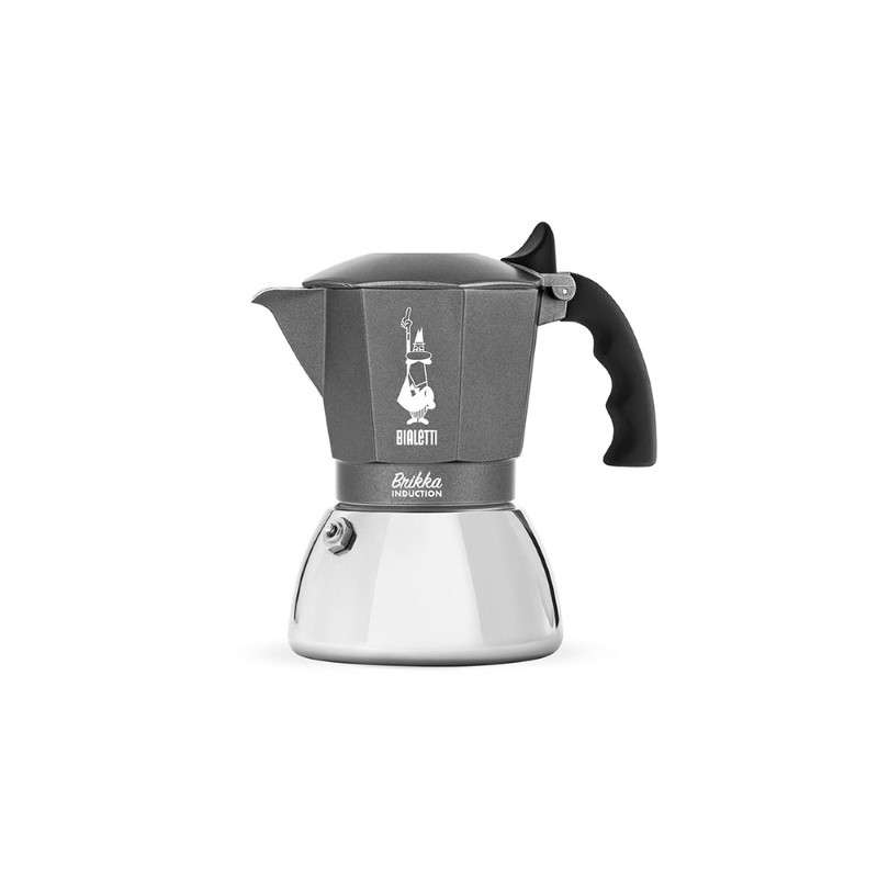 หม้อต้มกาแฟ Moka Pot รุ่น Brikka Induction - Grey/Silver [BL-0007317] ขนาด 4 ถ้วย-1