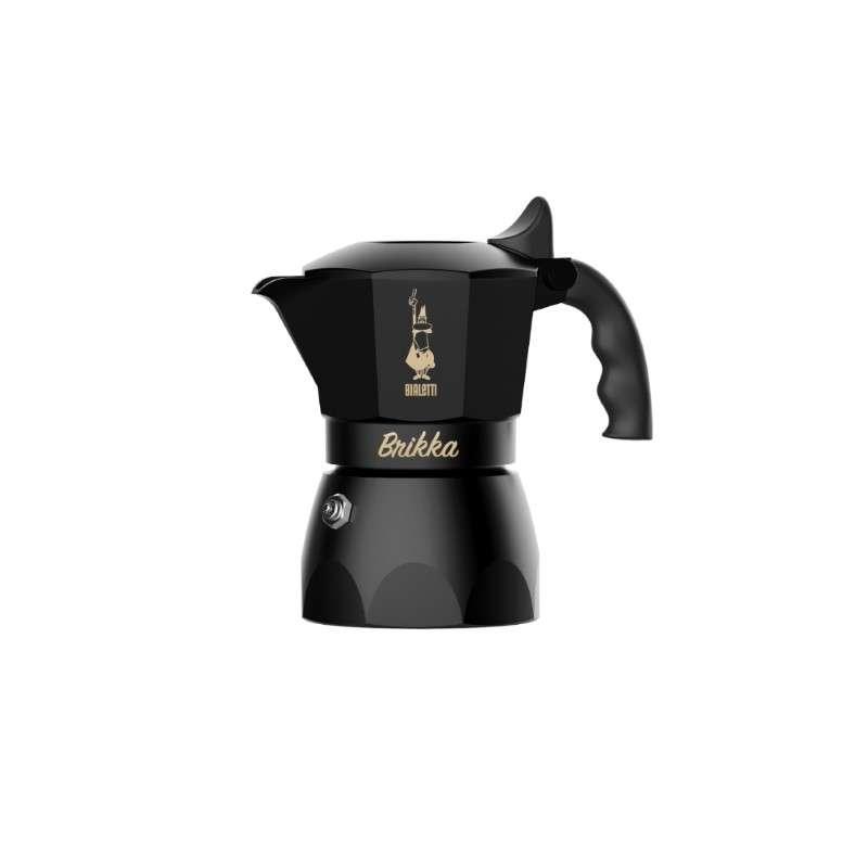 หม้อต้มกาแฟ Moka Pot รุ่น Brikka 2020 - Matte Black with gold logo [BL-0007332] ขนาด 2 ถ้วย-1
