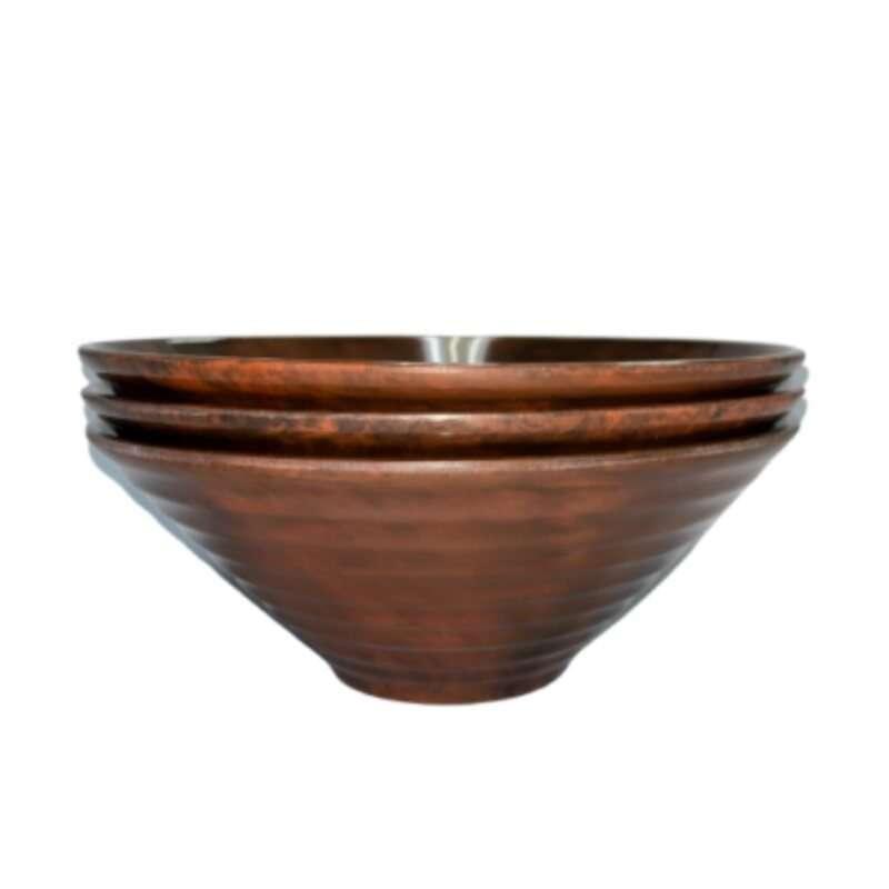 ชามเมลามีนลายคลื่น 9 นิ้ว ลวดลายไม้ แพ็ค 3 ใบ-1