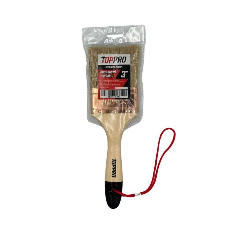 แปรงทาสีขนธรรมชาติ สีขาว 3" TOPPRO (12 ชิ้น)-1