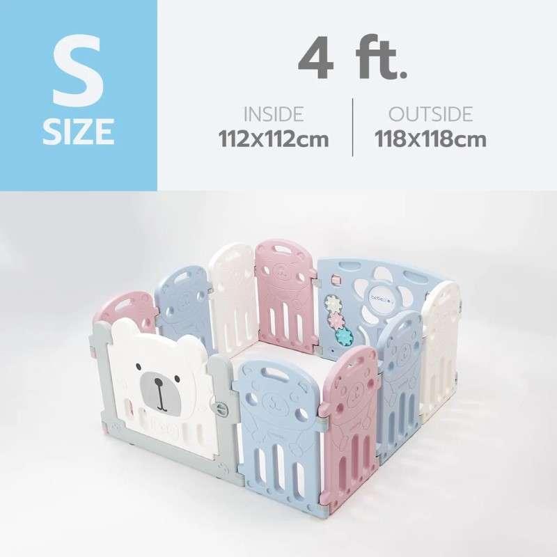 คอกกั้นเด็ก Bebeplay รุ่น Hug Bear ขนาด S/4 ฟุต สีฟ้าชมพูขาว-1