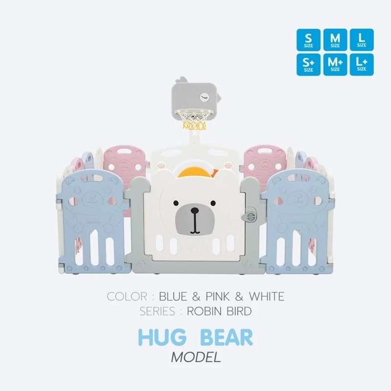 คอกกั้นเด็ก Bebeplay รุ่น Robin Bird ขนาด S+/4.5 ฟุต สีฟ้าชมพูขาว-1