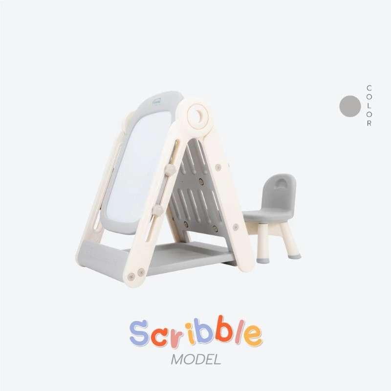 เซตไวท์บอร์ด Bebeplay รุ่น Scribble สีเทาขาว-1
