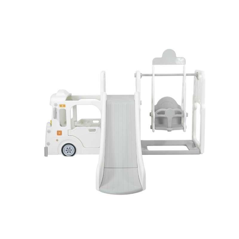 สไลด์เดอร์ พร้อมชิงช้า Bebeplay รุ่น รถบัส สีเทาขาว-1