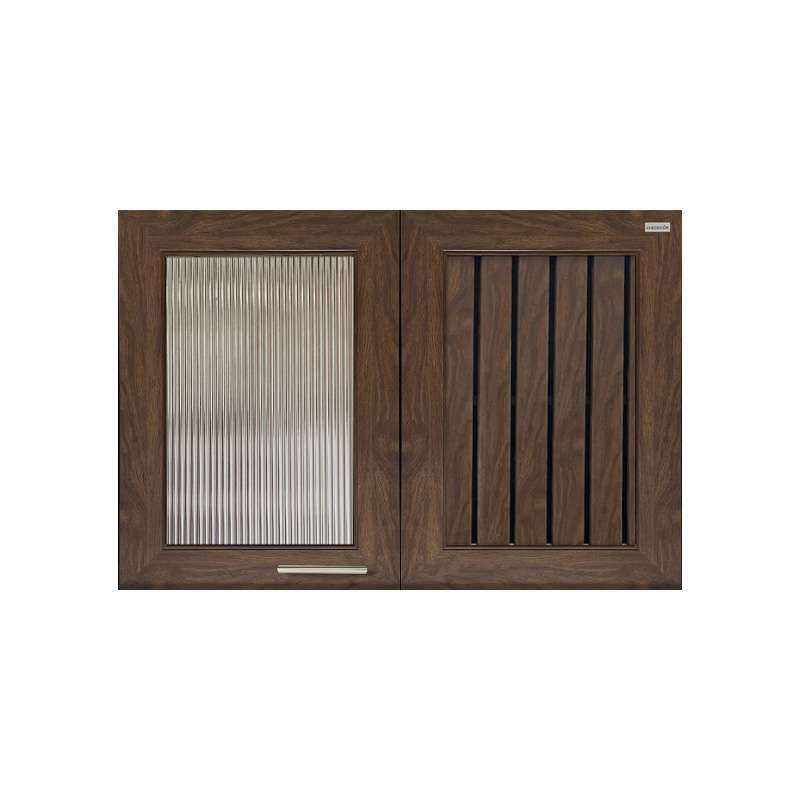 ตู้แขวนบนเข้ามุมกระจกลอนใส(เปิดซ้าย) รุ่น Mira สีโอ๊คด้าน-1