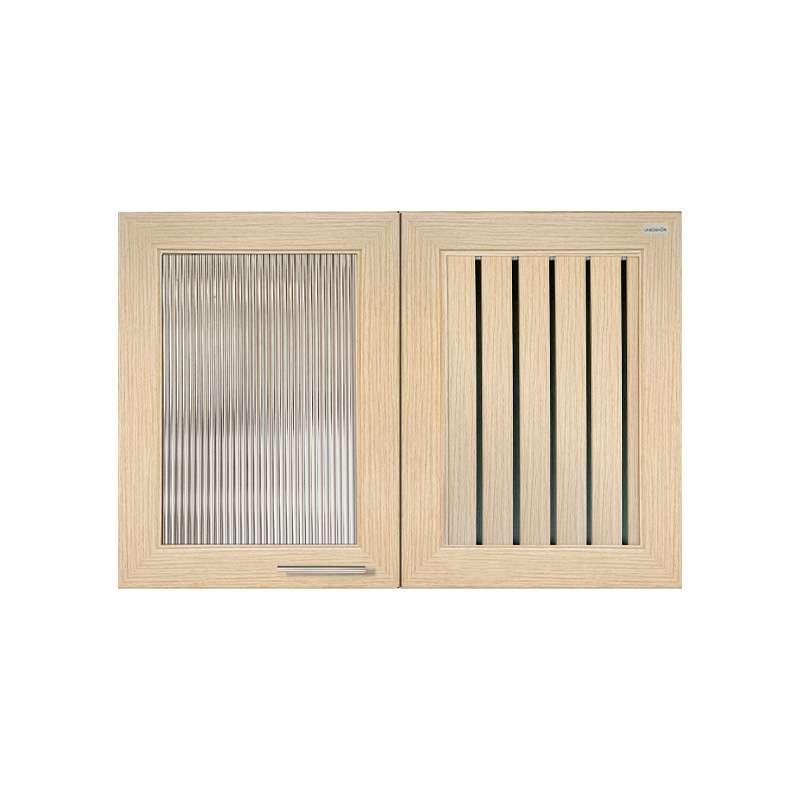 ตู้แขวนบนเข้ามุมกระจกลอนใส(เปิดซ้าย) รุ่น Mira สีบีชด้าน-1