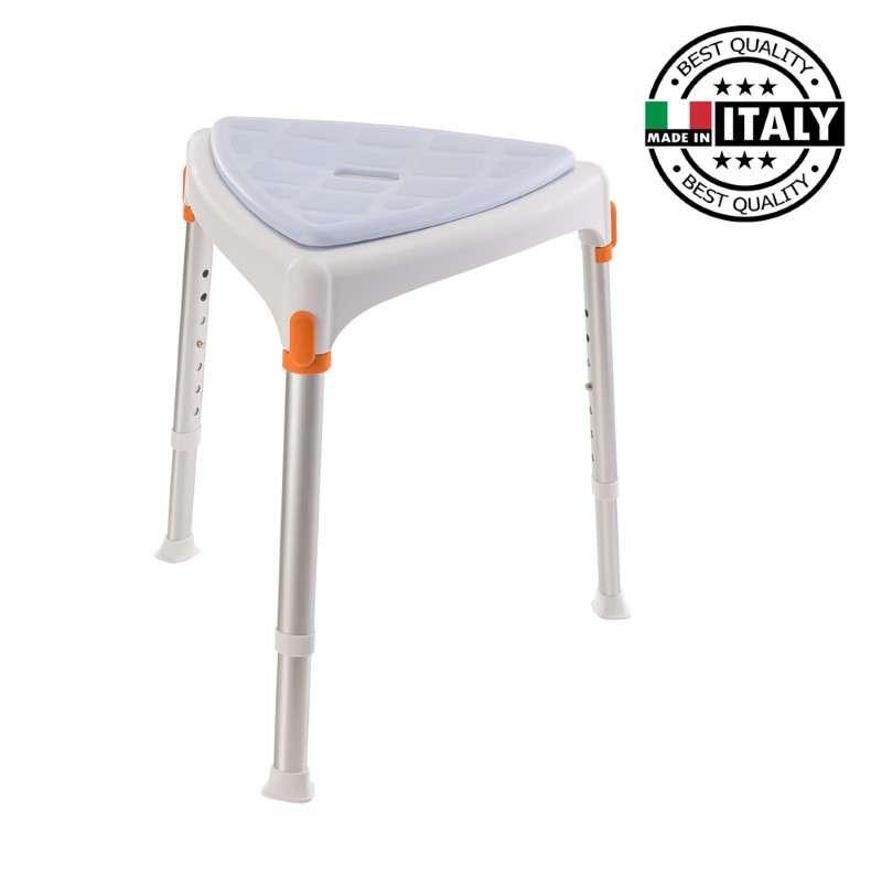 เก้าอี้อาบน้ำ KING ทรงสามเหลี่ยมปรับความสูง สีขาว 
-1