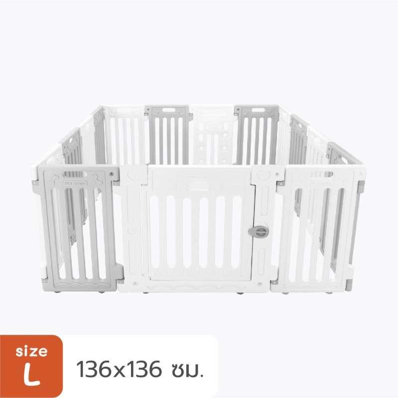 คอกสุนัข Hosttail รุ่น Pethome L เทา ขาว-1