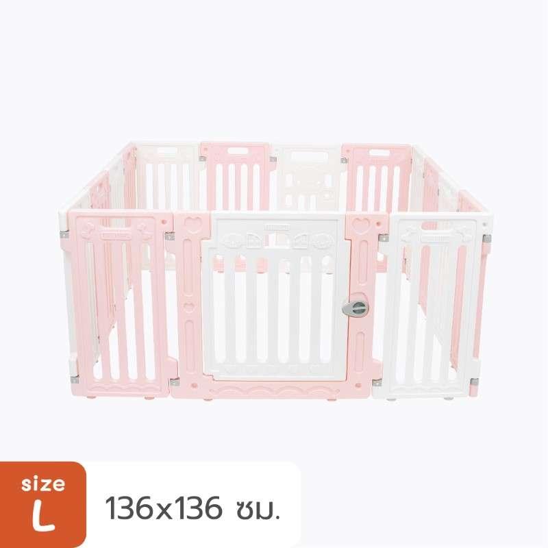 คอกสุนัข Hosttail รุ่น Pethome L ชมพู ขาว-1