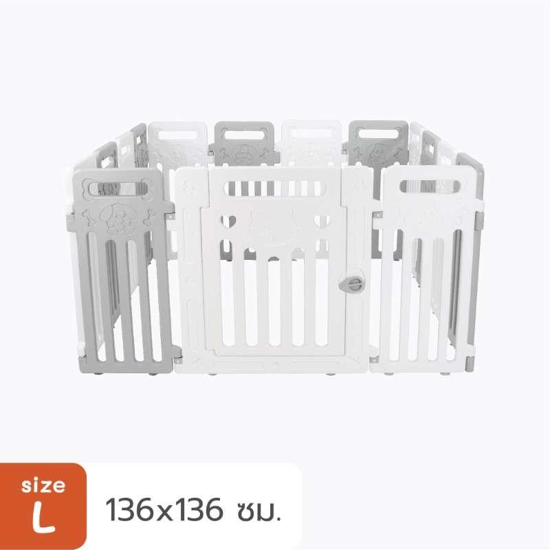 คอกสุนัข Hosttail รุ่น Pethome ExtraHeight 73 cm ขนาด L เทาขาว-1