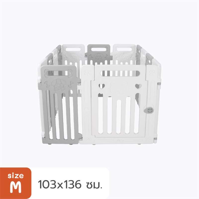 คอกสุนัข Hosttail รุ่น Pethome ExtraHeight 73 cm ขนาด M เทาขาว-1