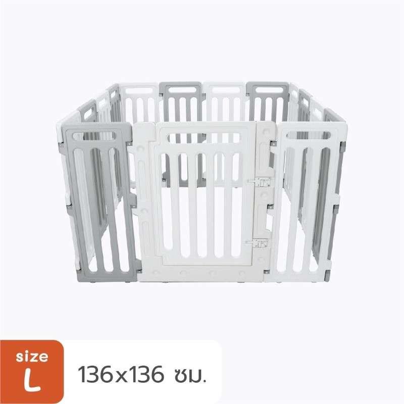 คอกสุนัข Hosttail รุ่น Pethome 90 cm ขนาด L เทาขาว-1