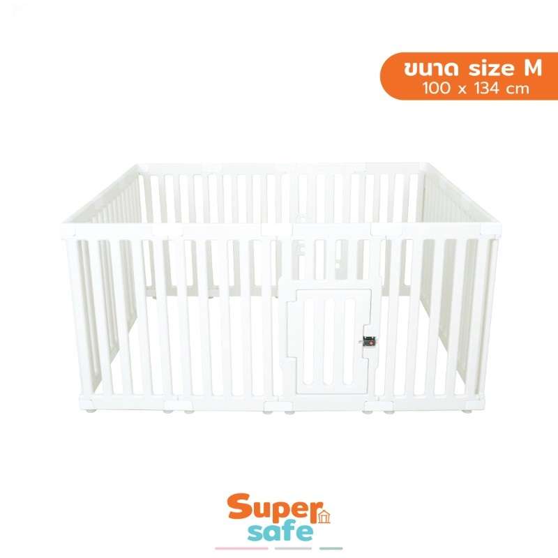 คอกสุนัข Hosttail รุ่น Super Safe 65cm ขนาด M ขาว [12+1+1]-1