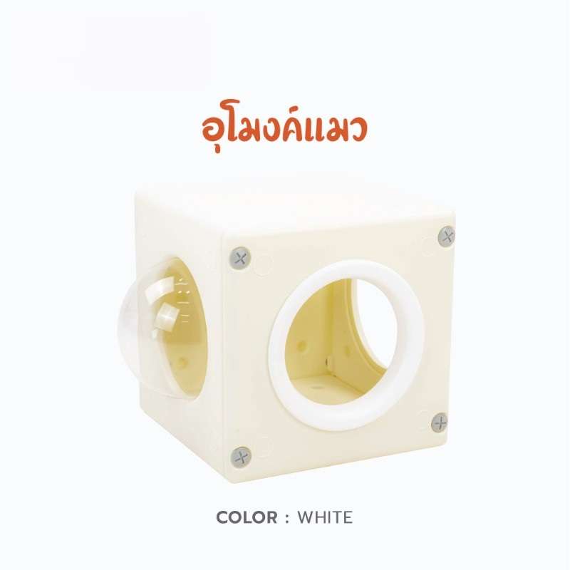 อุโมงค์แมว Hosttail แบบกล่อง สีขาว-1