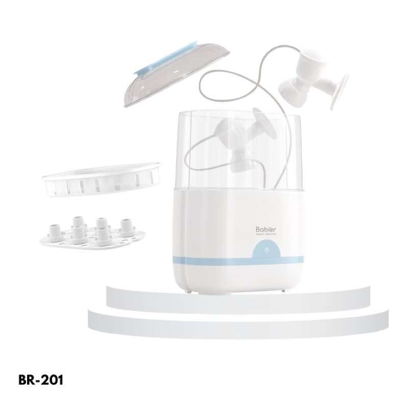 เครื่องนึ่งขวดนม Babier รุ่น BR-201 [กว้างพิเศษ/ไม่อบแห้ง] สีเทา-1