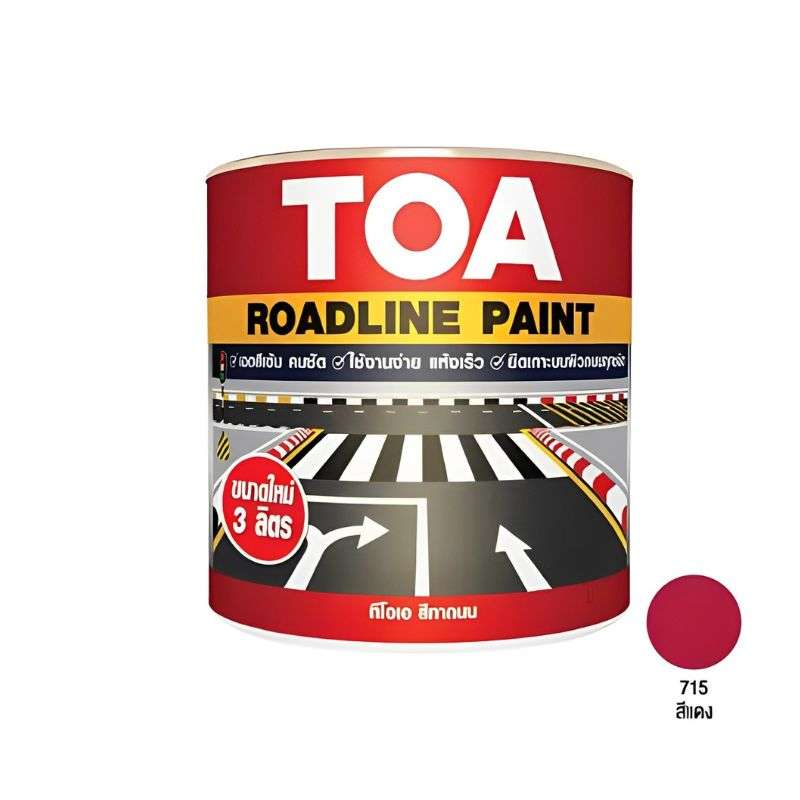 สีทาถนน TOA (แดงสะท้อนแสง)#715 ขนาด 3L.-1