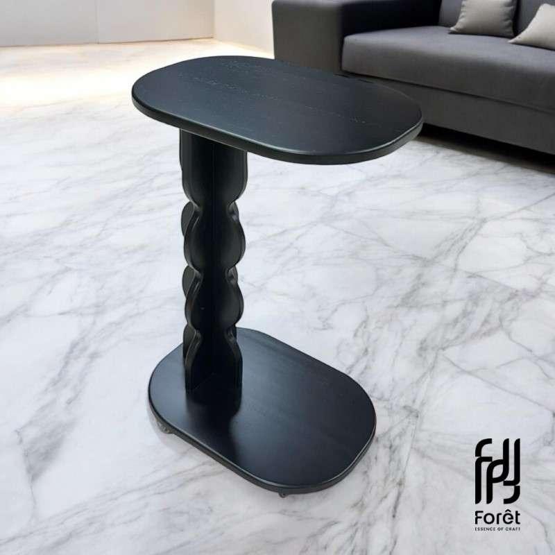 โต๊ะเสียบเข้ากับโซฟา Foret รุ่นSP2317 ไม้ยางพารา สีBlack-1