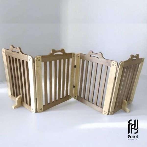 รั้วกั้นสัตว์เล็ก Foret รุ่นSP2307 ไม้ยางพารา สีNatural/Natural Oak-1