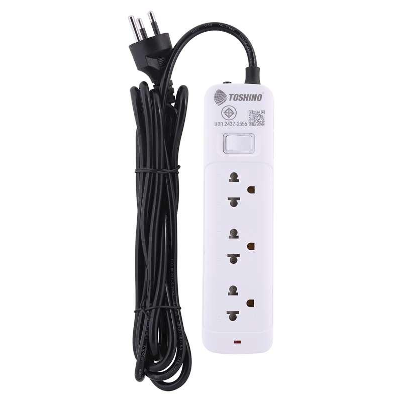 รางปลั๊ก TOSHINO รุ่น SO-33 รางปลั๊ก 3 ช่อง 1 สวิตช์ สายยาว 3 ม. (10A/2300W)(สีขาว)-1