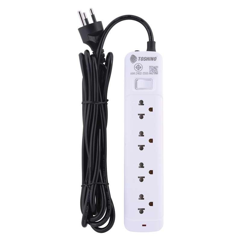 รางปลั๊ก TOSHINO รุ่น SO-43 รางปลั๊ก 4 ช่อง 1 สวิตช์ สายยาว 3 ม. (10A/2300W)(สีขาว)-1