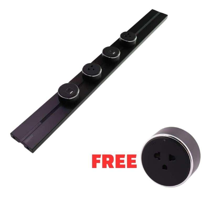 รางปลั๊กไฟ  Toshino  (เฉพาะราง) รุ่น PT-60BK ยาว 60 cm. สีดำ-1