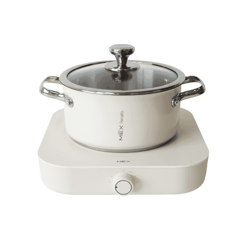 เตาแม่เหล็กไฟฟ้าแบบตั้งโต๊ะ 1 หัวเตา MEX รุ่น PIC212 ขนาด 20 ซม. (พร้อมหม้อและฝาแก้วปิดหม้อ)-1