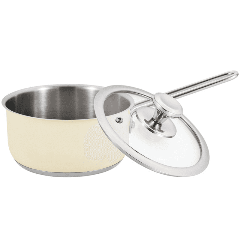 ชุดหม้อสเตนเลสพร้อมฝาแก้ว MEX รุ่น CSS167CR ขนาด 16 ซม. สีครีม (สามารถใช้กับเตาอินดักชั่นได้)-1